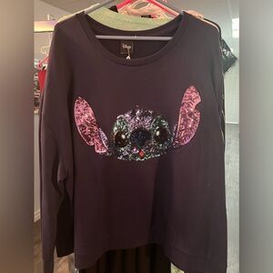 Disney Black Sweater with Iridescent Sequin Stitch Accent